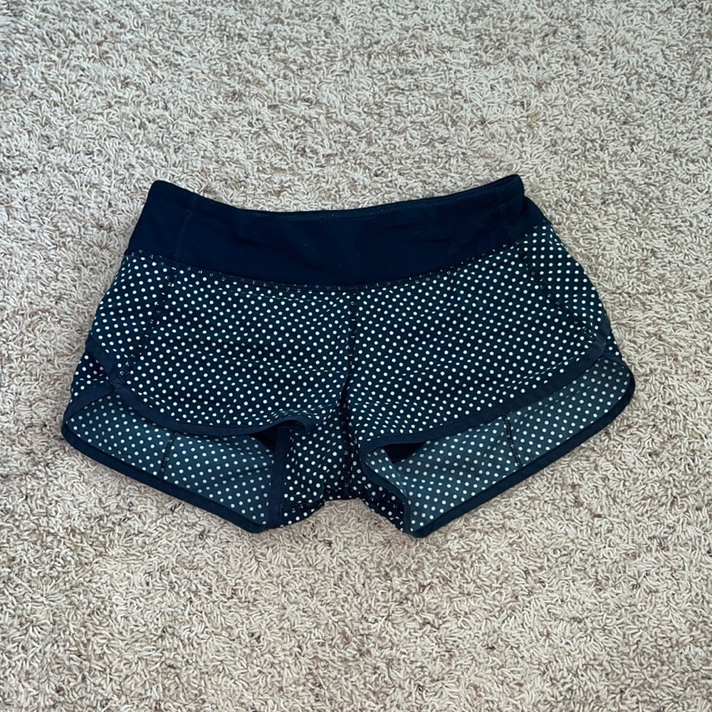 poka dot lululemon shorts